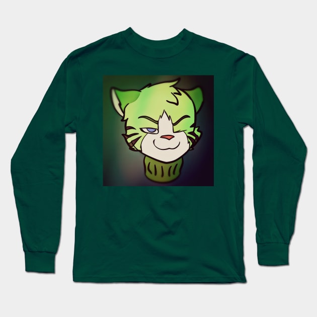 Winking Emerald by ANeedyRodent Long Sleeve T-Shirt by EmeraldTheFurball